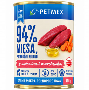 PETMEX with beef and carrot - vlhké krmivo pro psy - 400g