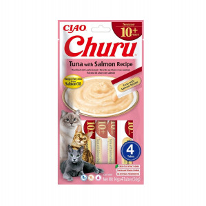 INABA Churu Senior Tuna with Salmon Recipe - pamlsek pro kočky - 4x14g