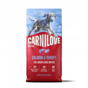 CARNILOVE Active Junior Salmon & Turkey Large - suché krmivo pro psy - 12kg