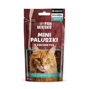 PAN MIĘSKO Mini duck sticks with catnip - pamlsek pro kočky - 50g