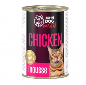 JOHN DOG For cats Chicken Mousse - mokré krmivo pro kočky - 400g