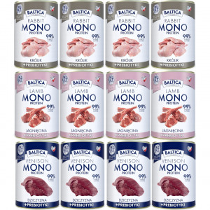 BALTICA Nutraceutic Mono MIX PŘÍCHUTÍ - mokré krmivo pro psa - 12x400g