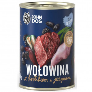 JOHN DOG Berry Line Puppy Beef with rabbit and blackberries - vlhké krmivo pro psy - 400g