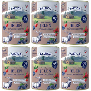 BALTICA Chutě regionů Mono Jelen s lesním ovocem - mokré krmivo pro psy - 6x400g