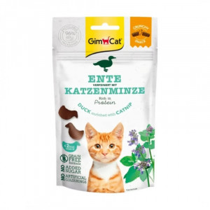 GIMCAT Crunchy Snacks Kachna s šantou kočičí – pamlsek pro kočku – 50g