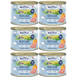 BALTICA Chuť regionů Koťata Telecí s krůtou - mokré krmivo pro kočky - 6x185g