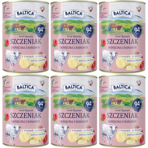 BALTICA Chutě regionů Štěně Mono Jehněčí s banánem - mokré krmivo pro psy - 6x400g