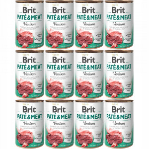BRIT Paté & Meat Venison - vlhké krmivo pro psy - 12x400g