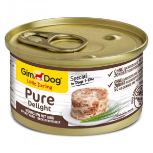 GIMDOG Little Darling Pure Delight Chicken with beef - vlhké krmivo pro psy - 85g