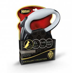 HILTON Smart dog XL (40kg) - samonavíjecí vodítko - černo-šedá - 7 m