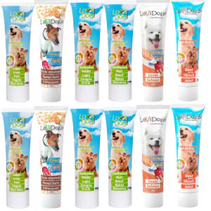 LOVIDOG Pasta MIX příchutí – pamlsek pro psa – 12x90g