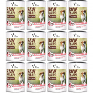 VETEXPERT Raw Paleo Puppy Monoprotein Vepřové - vlhké krmivo pro štěňata - 12x400g