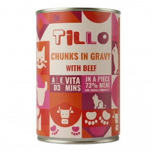 TILLO Chunks in gravy Beef - mokré krmivo pro kočky - 415g
