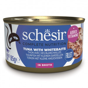 SCHESIR in cooking water Tuna with whitebait - mokré krmivo pro kočky - 85 g