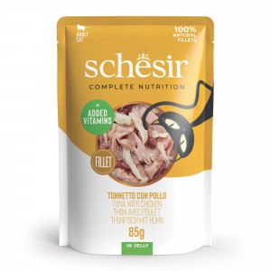 SCHESIR in jelly Tuna with chicken - mokré krmivo pro kočky - 85 g