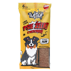 TUF TUF Dog gummies - beef stripes - pamlsek pro psa - 6
