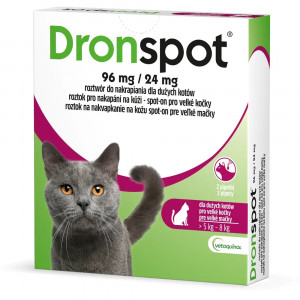 VETOQUINOL Dronspot - odčervovací kapky pro kočky 5-8 kg 