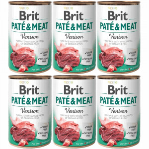 BRIT Paté & Meat Venison - vlhké krmivo pro psy - 6x400g