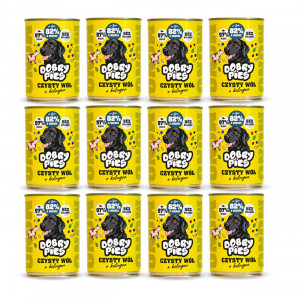 DOBRY PIES Mono Čistý vůl + kolagen – vlhké krmivo pro psa – 12x400g