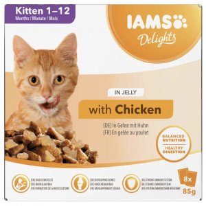 IAMS DELIGHTS Kitten in Jelly box – vlhké krmivo pro kočku – 8x85g