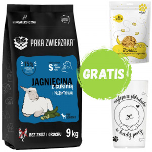 PAKA ZWIERZAKA Jehněčí s cuketou S - suché krmivo pro psy - 9kg + GRATIS