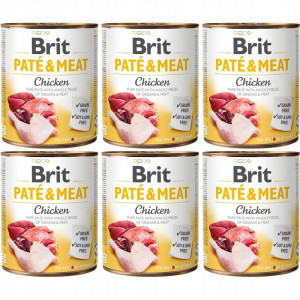 BRIT Paté & Meat Chicken - mokré krmivo pro psy - 6x800g