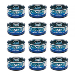 FARMINA N&D Ocean Kitten Tuňák, Treska, Krevety a Dýně – mokré krmivo pro koťata – 12x70g