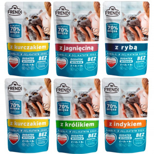 FRENDI kousky v omáčce MIX příchutí - mokré krmivo pro kočky - 6x100g
