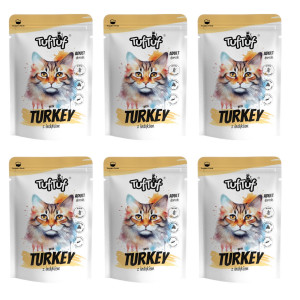 TUF TUF with turkey - mokré krmivo pro kočky - 6x300g