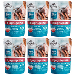 FRENDI kousky v omáčce s jehněčím masem - mokré krmivo pro kočky - 6x100g