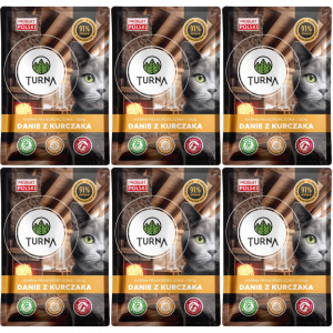 TURNA Cats Kuřecí menu – mokré krmivo pro kočky – 6x100g