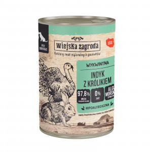 WIEJSKA ZAGRODA Turkey with rabbit - vlhké krmivo pro psy - 400g