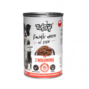 TUF TUF Chunks in gravy with beef - vlhké krmivo pro psy - 415g