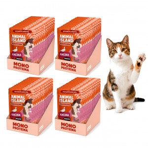ANIMAL ISLAND Mono Duck - mokré krmivo pro kočky - 48x100g