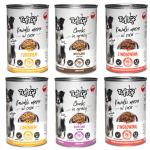TUF TUF Masové kuličky MIX příchutí - vlhké krmivo pro psy - 6x415g