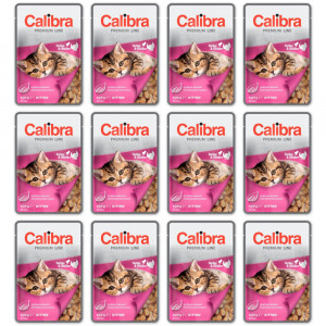 CALIBRA Premium Kitten Turkey & Chicken - mokré krmivo pro kočky - 12x100g