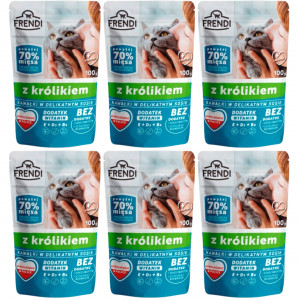 FRENDI kousky v omáčce s králíkem - mokré krmivo pro kočky - 6x100g