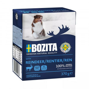 BOZITA Reindeer Chunks in jelly - vlhké krmivo pro psy - 370g