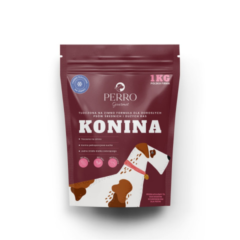 PERRO Gourmet Horse Cold-pressed - suché krmivo pro psy - 1kg - Fotogalerie 1