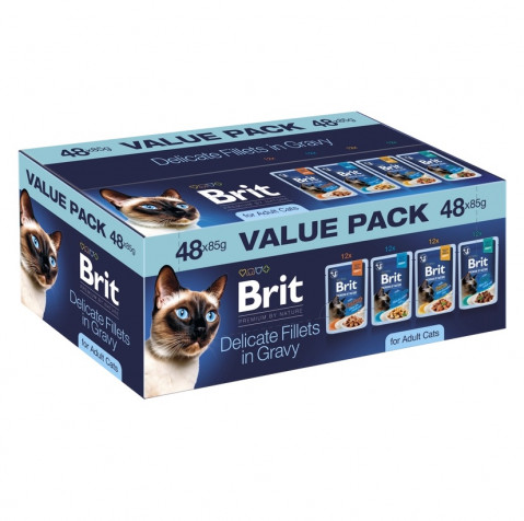 BRIT Premium by Nature Delicate fillets in gravy Box - mokré krmivo pro kočky - 48x85g - Fotogalerie 1