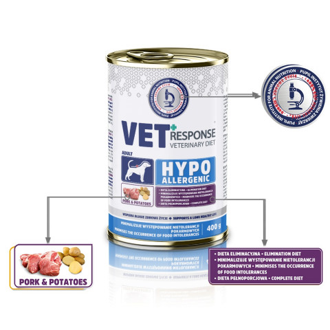 VET RESPONSE Hypoallergenic Pork - vlhké krmivo pro psy - 400g - Fotogalerie 4