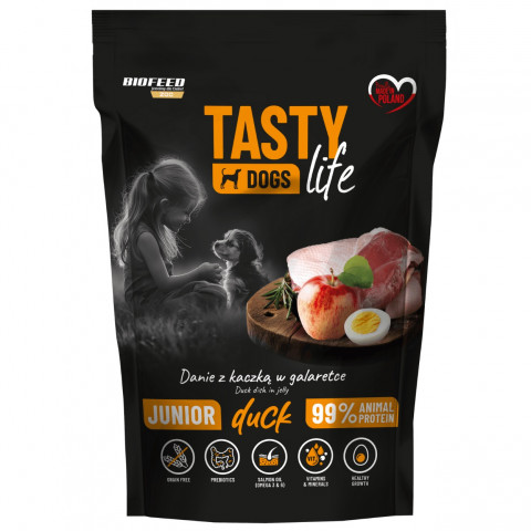 BIOFEED Tasty Dogs Life Junior Duck - vlhké krmivo pro psy - 150g - Fotogalerie 1