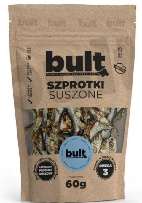 BULT Eko MIX chutí sušených mořských šprotů a tresčí kůže – pochoutka pro psy – 2x50g + 2x60g - Fotogalerie 3