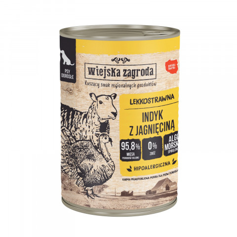 WIEJSKA ZAGRODA Turkey with lamb - vlhké krmivo pro psy - 400g - Fotogalerie 1