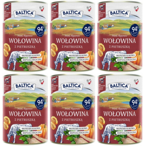 BALTICA Chutě regionů Mono Hovězí s petrželí - mokré krmivo pro psy - 6x400g - Fotogalerie 1