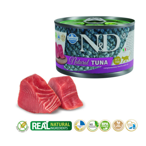 FARMINA N&D Cat Natural Tuna - mokré krmivo pro kočky - 6x140 g - Fotogalerie 2