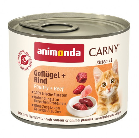 ANIMONDA Carny Kitten Poultry Beef - mokré krmivo pro kočky - 200 g - Fotogalerie 1
