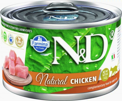 FARMINA N&D Cat Natural Chicken - mokré krmivo pro kočky - 24x140 g - Fotogalerie 3