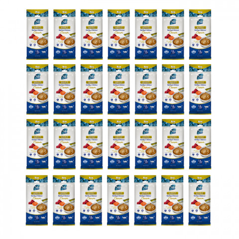 FARMINA N&D Ocean Cat Cream with Salmon & Tuna adult box – pamlsek pro kočku – 24x(4x15g) - Fotogalerie 1