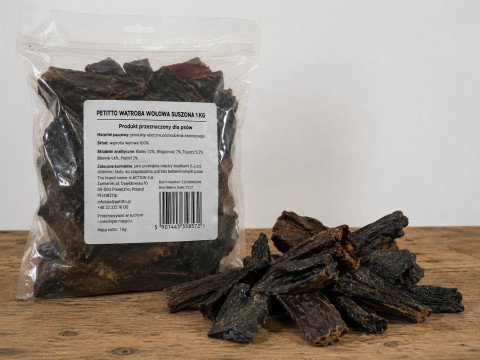 PETITTO Dried beef liver Mono - pamlsek pro psa - 1kg - Fotogalerie 4